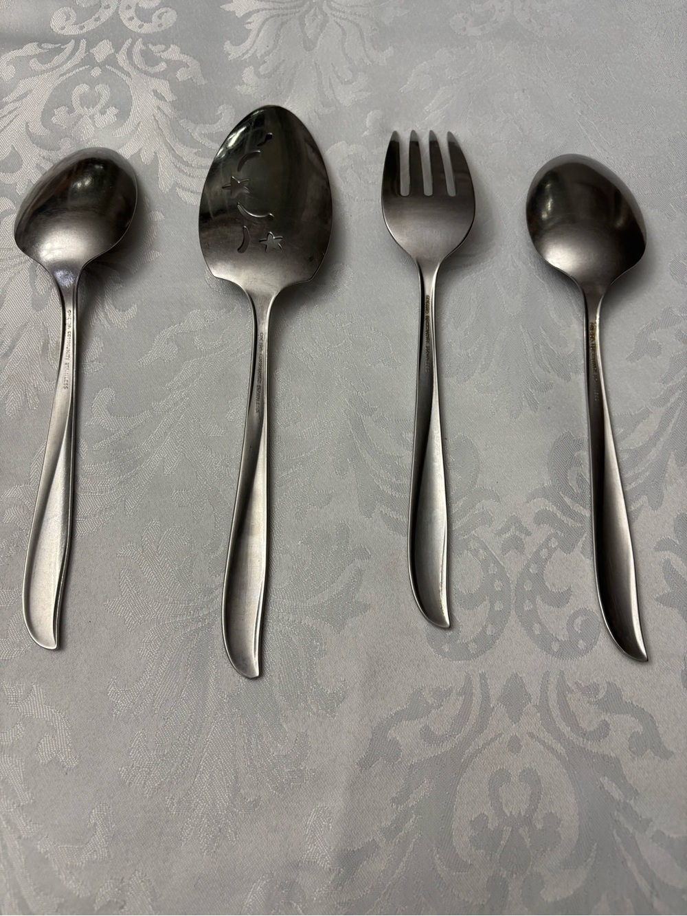 Vintage Mid Century ONEIDA Community Stainless TWIN STAR Server Atomic - Picture 2 of 12